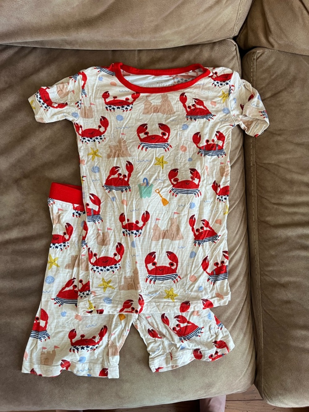 Little Sleepies Red Crab Short Pajama Set